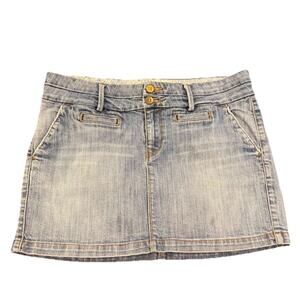 Lucky Brand Denim Mini Skirt Size 10 Mid Rise-Slim Fit Blue washed look